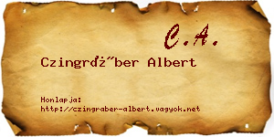 Czingráber Albert névjegykártya