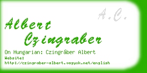 albert czingraber business card
