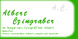 albert czingraber business card